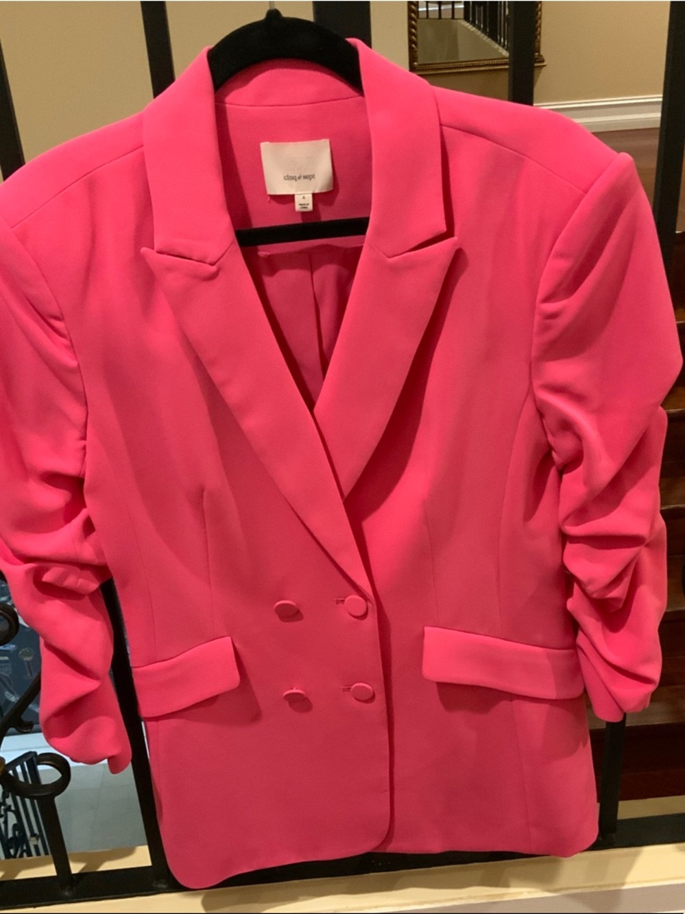 cinq a sept Hot Pink Double-Breasted Blazer